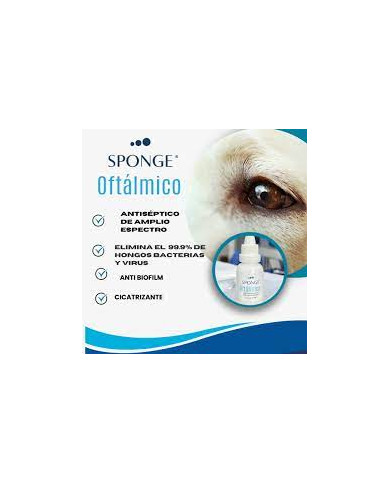 Colirio Sponge Oftálmico Limpiador Ocular para perros, gatos y caballos