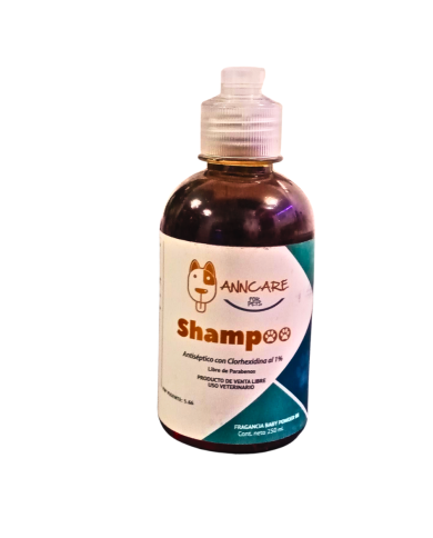 Shampoo Anncare con Clorhexidina al 1% para baño sano