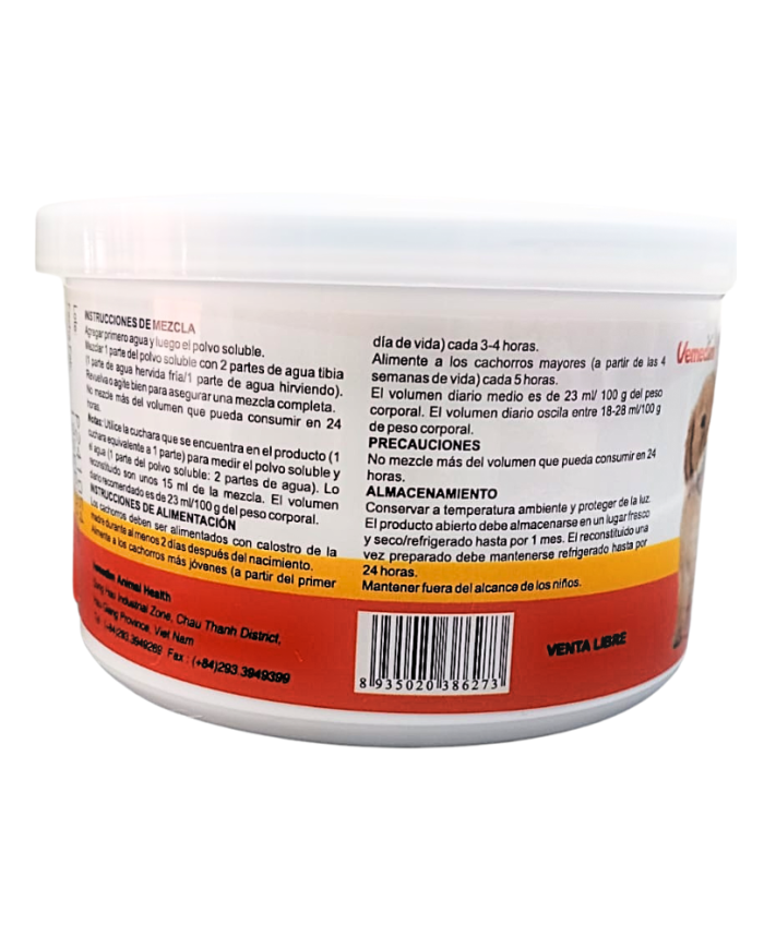 Leche sustituta de la leche materna para cachorros desde el primer día. Puppy Grow