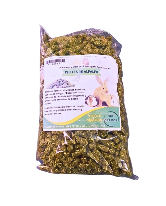 Pellets de Alfalfa para Conejos y Cuys. 500gr