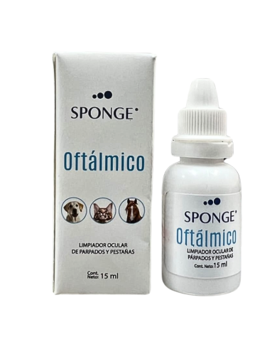 Colirio Sponge Oftálmico Limpiador Ocular para perros, gatos y caballos