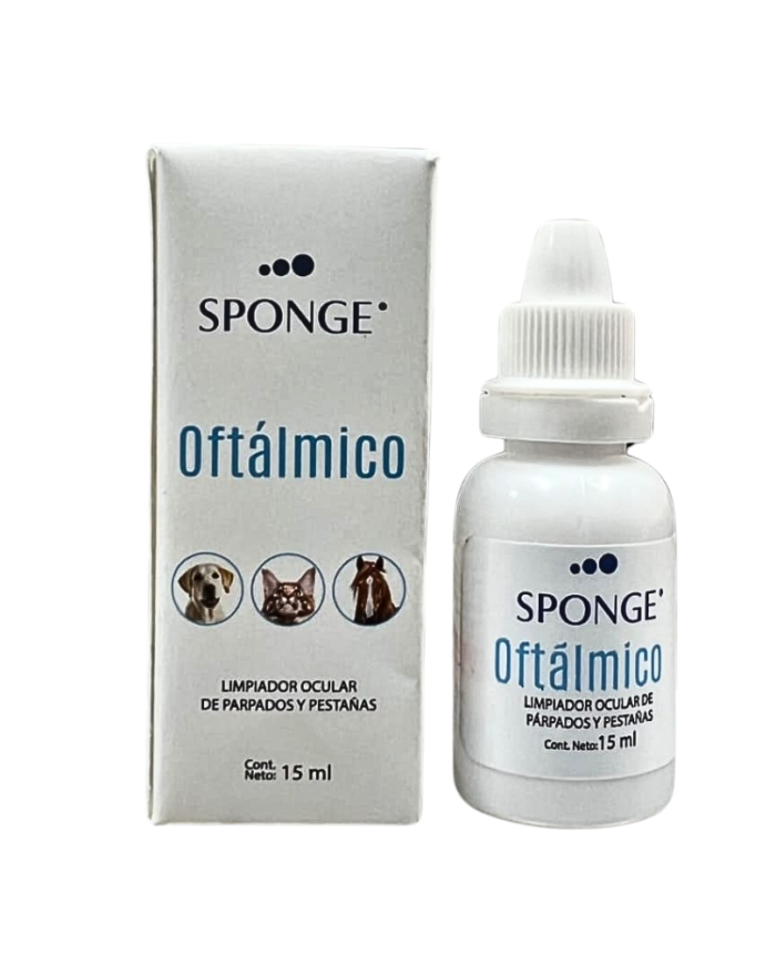 Colirio Sponge Oftálmico Limpiador Ocular para perros, gatos y caballos