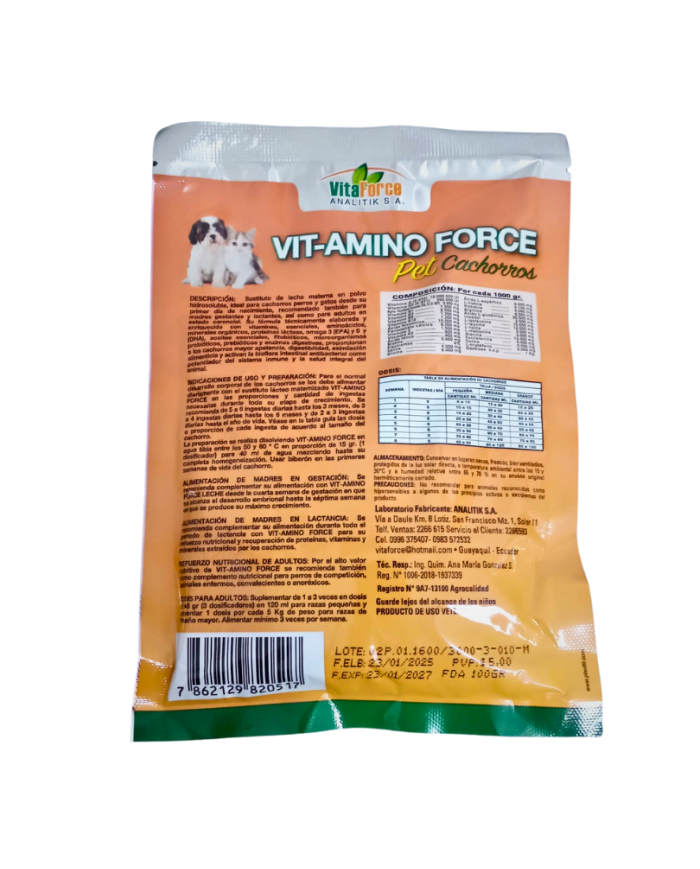 Leche en polvo para cachorros Vit-Amino Force