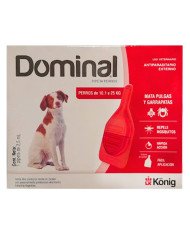 Pipeta Antipulgas Garrapatas Dominal para perros. Además repelente de mosquitos