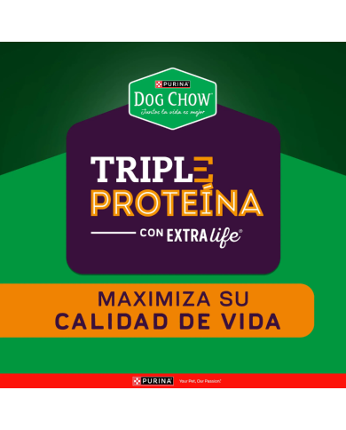 Dog Chow Triple Proteína Extra Life Alimento para Perros todas las razas