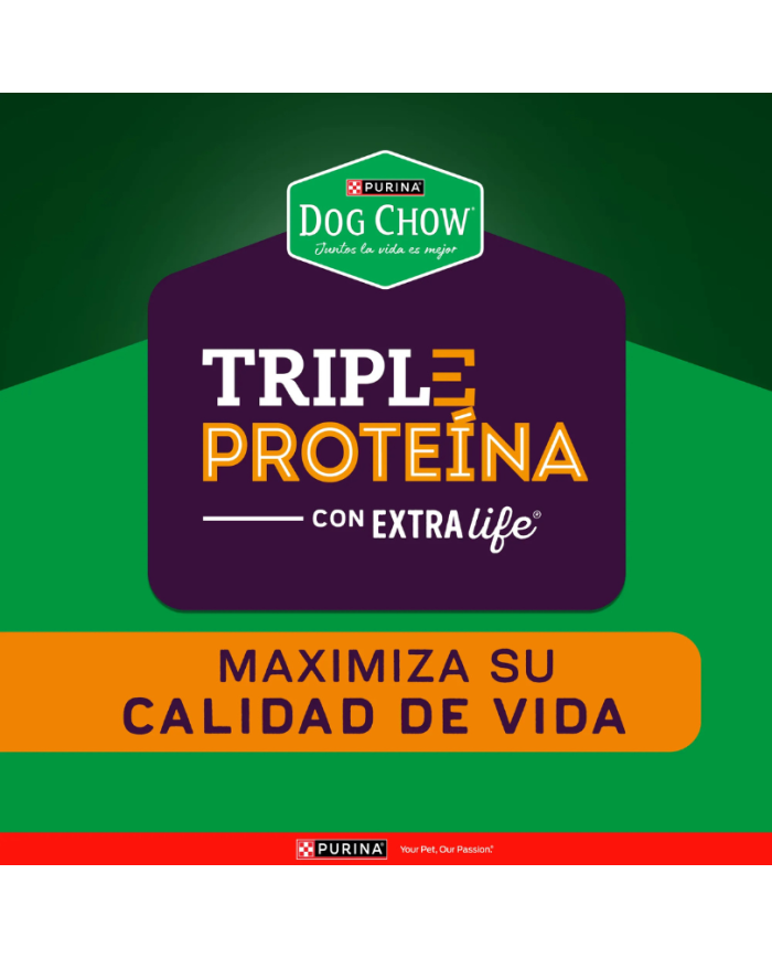 Dog Chow Triple Proteína Extra Life Alimento para Perros todas las razas