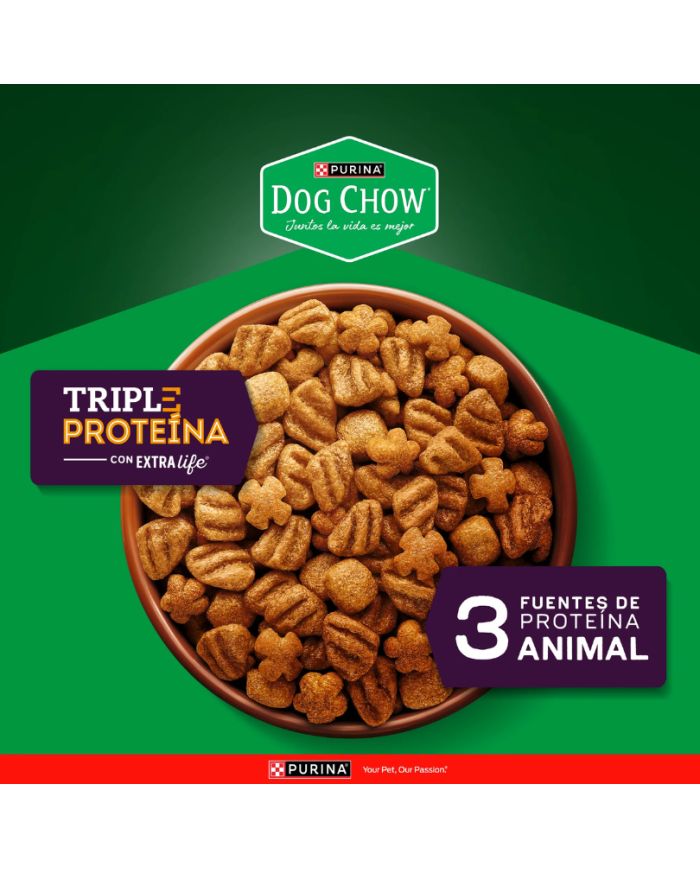 Dog Chow Triple Proteína Extra Life Alimento para Perros todas las razas