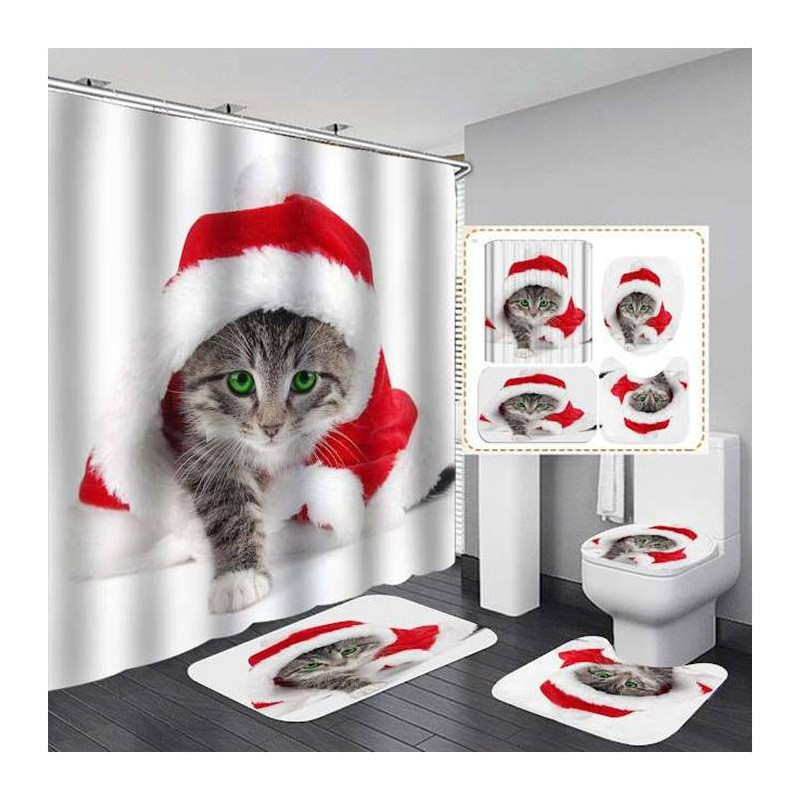 Juego de baño set de Navidad para Catlovers