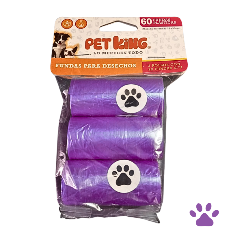 Fundas recolectoras de desechos, pack x 3. Total 60 fundas plásticas
