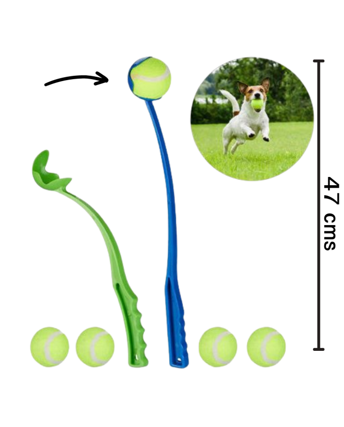 Juguete para perros. Lanzador de pelotas