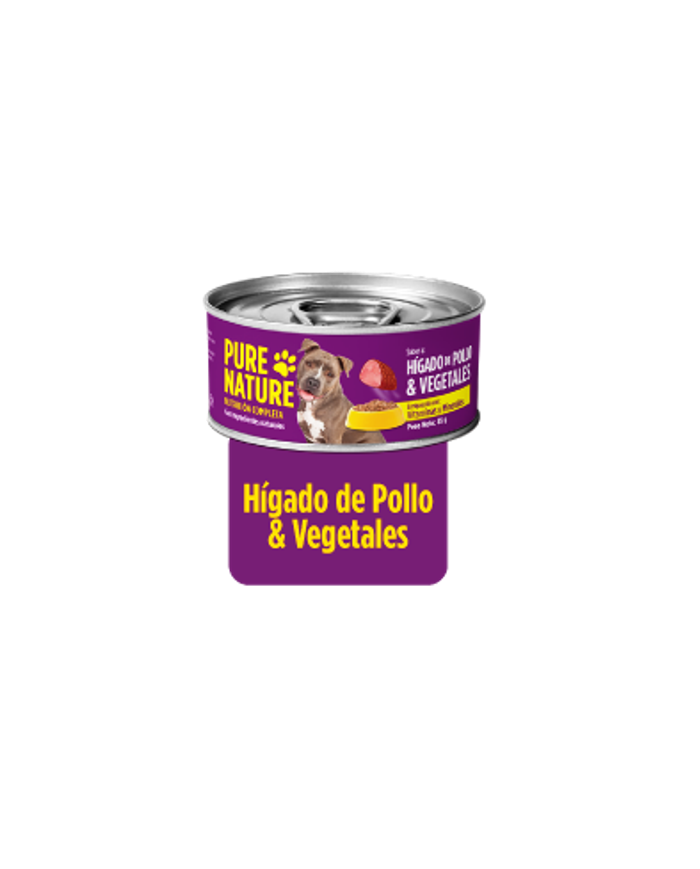 Alimento Húmedo Pure Nature, Hígado de Pollo y Vegetales
